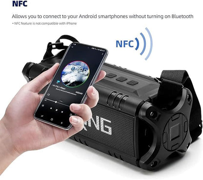 W-KING Bluetooth Speaker, 90W Max Portable Outdoor Speaker Loud, IPX6 Waterproof/50W Deep Bass Subwoofer/40H/EQ/Dual Pairing/TF/AUX, Large Boombox Speakers Bluetooth Wireless for Party/Beach/Jobside