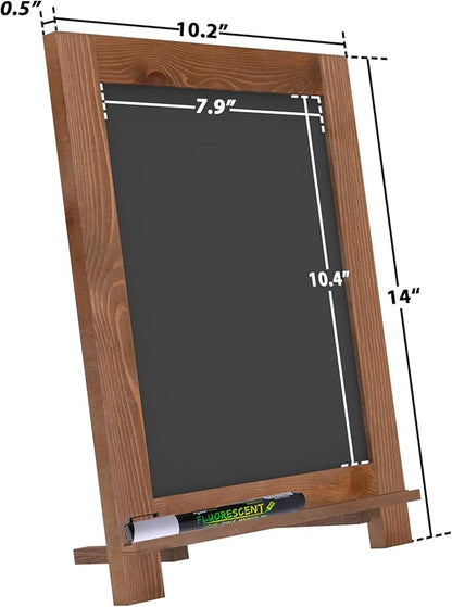 Magnetic Chalkboard 10"x14" Small Chalkboard Signs with Stand, Tabletop or Wall-Hanging Menu Board, Rustic Wood Frame Chalk Board Sign Board for Countertop Display/Home Décor/Wedding