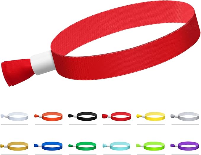 Green-Power America 100 Pcs Cloth Event Wristbands, Event Wristbands, Colored Wrist Bands for Events, for Lightweight Concert Wrist Strap for Activities, Party Bracelets for Events (Color : Red)