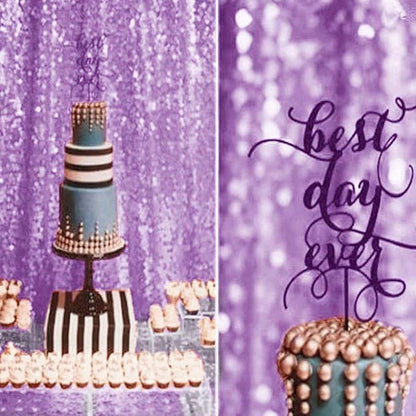 Eternal Beauty Lavender Sequin Backdrop, 6x8 Ft Glitter Background Curtains for Shimmer Photography Party Wedding Birthday Back Drop Decor