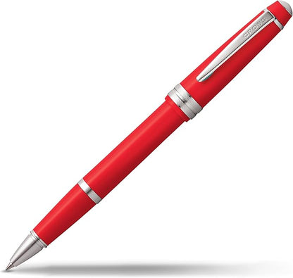 Cross Bailey Light Refillable Rollerball Pen Presented in a Everyday Gift Box - Medium Point, Black Ink, Red