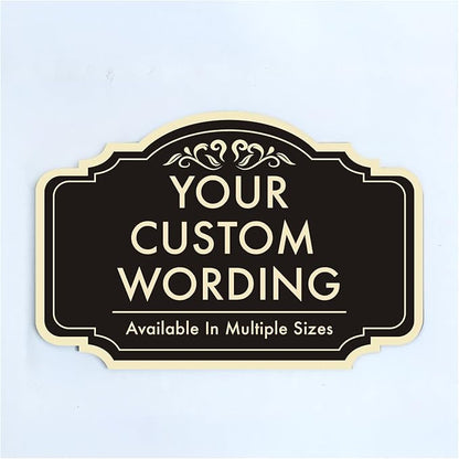 Custom Metal Decorative Signs, Personalized Aluminum, Custom Driveway Signs, Waterproof, Design 2 Black Charcoal 10x7 In