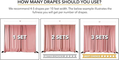 AK TRADING CO. 10 feet x 10 feet Valley Green Polyester Backdrop Drapes Curtains Panels with Rod Pockets - Wedding Ceremony Party Home Window Decorations