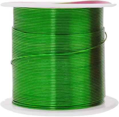 Mandala Crafts 22 Gauge Anodized Aluminum Craft Wire for Jewelry Making - 450 FT Colored Flexible Silver Black Gold Purple Red Kelly Green Wire - Bendable for Bonsai Armature Crafting Sculpting