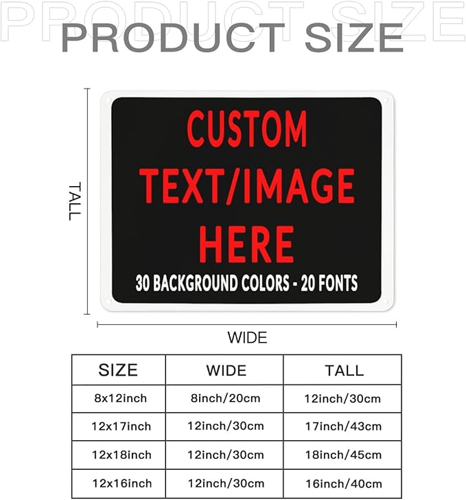 Custom Sign Personalized Custom Metal Sign, Customize For Office, Business, Workplace, Office, Home, Delivery Signs 12x16