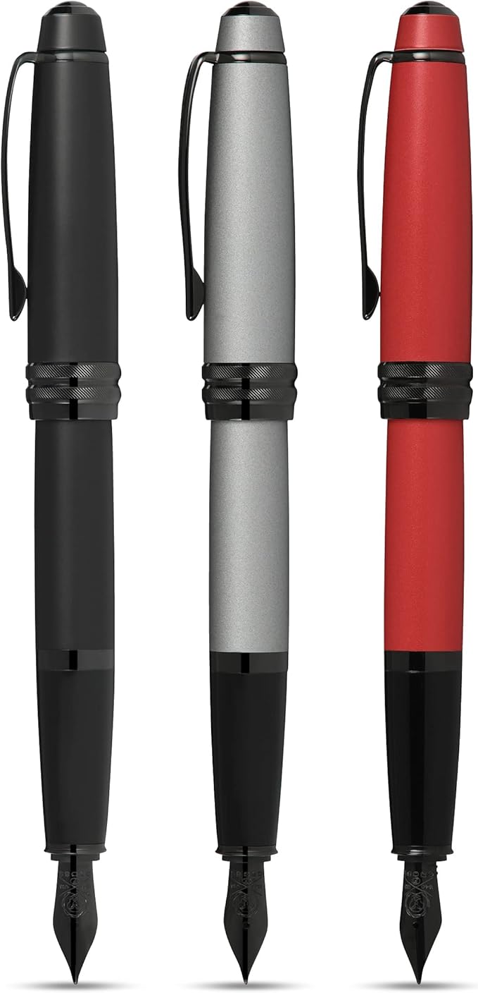 Cross Bailey Refillable Fountain Presented in a Premium Gift Box - Medium Point, Black Ink, Matte Gray