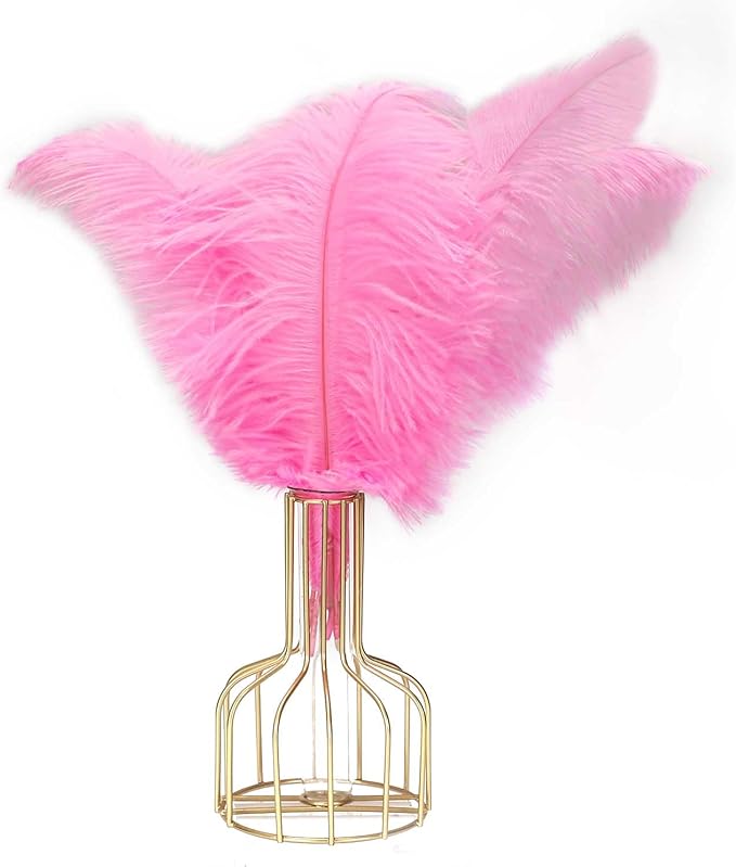 YAKRUNA 30PCS Light Pink Ostrich Feathers Bulk 12-14 Inches for Centerpieces for Wedding Birthday Gatsby Party, Decorative Plumes for Vase & Table & Christmas Tree Decor (30-35cm, Pink)