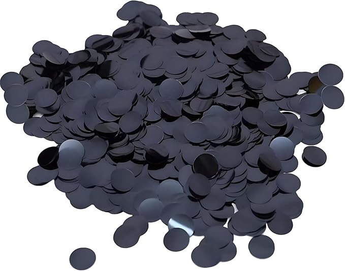Black Round Foil Confetti Beautiful Metallic Table Confetti Glitter for Fill Balloons, Wedding,Birthday, Party,Festival Decoration(8000PCS)
