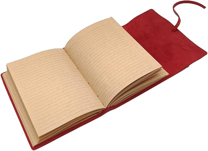 Red Notebook Journal - Genuine Leather Journals for Writing Small Size Diary 5.5x7.5 Inch, Notepad For Women and Man, Gifts,Work,Travel Wine Red