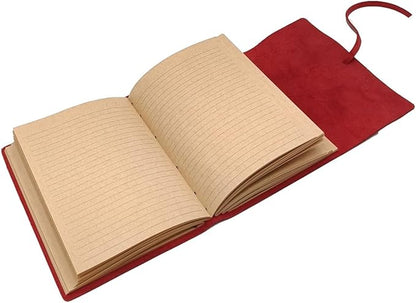 Red Notebook Journal - Nice Genuine Leather Journaling for writers A5 Size Diary 6.2x8.5 Inch,Notepad For Women,Man,Vintage,Gifts,Work,Traveler,Personal,Wine Red