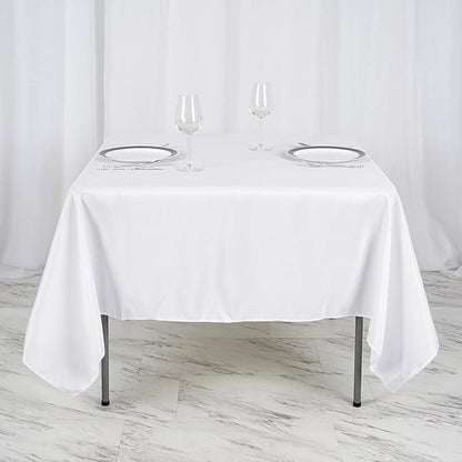 Efavormart Premium Polyester Square Table Overlay 70"x70" White - 220GSM Wrinkle-Resistant Table Topper for Weddings & Parties