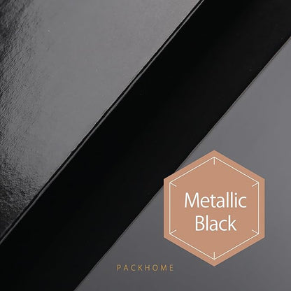 PACKHOME 6 Gift Boxes 11.5x8x2.5 Inches, Sturdy Shirt Boxes with Magnetic Lids for Multiple Occasions (Glossy Black)