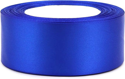 Blue Solid Satin Ribbon 1-1/2 Inch 25 Yards Solid Polyester Fabric Ribbon for Gift Wrapping Wedding Christmas Baby Shower Birthday Party Decoration Handmade Immortal Flower Craft
