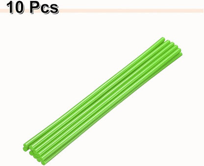 HARFINGTON 10pcs Hot Glue Sticks 0.28" Dia x 11.81" Long EVA Mini Hot Melt Adhesive Glue Stick for Hot Melt Gun Wood Plastic Glass Flowers Fabrics Foam, Light Green