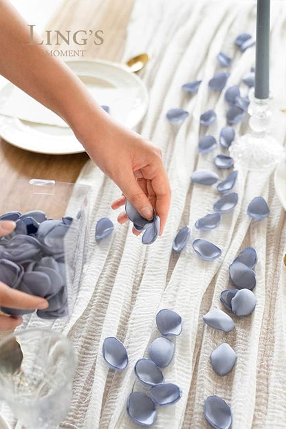 Ling's moment Rose Petals, Silk Flower Petals for Wedding/Aisle/Flower Girl Baskets/Table Centerpiece Décor,etc.Dusty Blue Baby Blue 200pcs