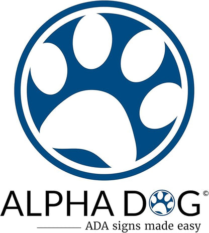 ALPHA DOG ADA SIGNS Custom ADA Compliant Braille Sign, 6"x9" Room Identification Plaque, Tactile Text, Raised Letters, Personalized 4-Line, Indoor/Outdoor, USA-Made (Blue)