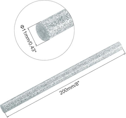 uxcell 20pcs Hot Glue Sticks for Glue Gun 11mm/0.43-inch x 8-inch Mini Hot Melt Adhesive Glue Stick Glitter Silver