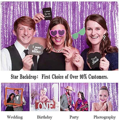 Eternal Beauty Lavender Sequin Backdrop, 8x8 Ft Glitter Background Curtains for Shimmer Photography Party Wedding Birthday Back Drop Decor