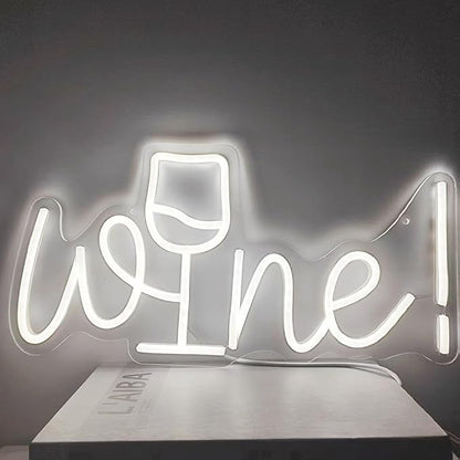 Acrylic Wine Neon Sign for Wall or Window Background Decor,LED Dimmable Bar Neon Decorative Cocktails Light Handmade Art Lamp for Home Pub Wedding Party Bar Studio,5V USB Powered