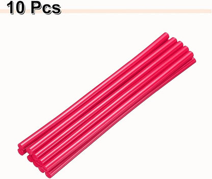 HARFINGTON 10pcs Hot Glue Sticks 0.28" Dia x 7.87" Long EVA Mini Hot Melt Adhesive Glue Stick for Hot Melt Gun Wood Plastic Glass Flowers Fabrics Foam, Rose Red