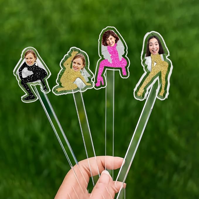 Custom 50 Pcs Double-Sided Wedding Stir Stick, Personalized Bride Face Dancers Stir Stick, Acrylic Cocktail Stirrers, Wedding Drink Stirrers, Bachelorette Party Gifts, Bridal Shower Gifts