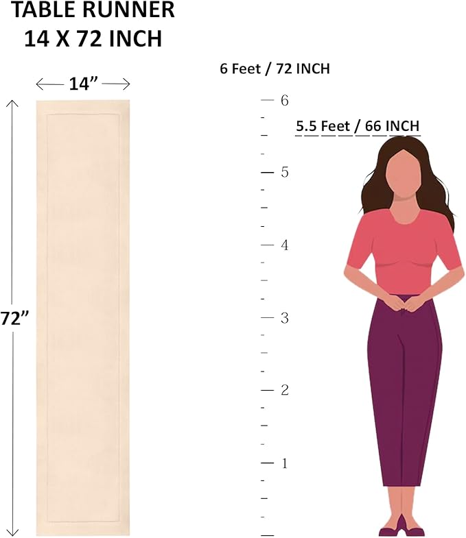 Solino Home Cotton Linen Red Table Runner 72 Inches Long - Hemstitch Table Runner 14 x 72 Inch for Dresser, Dining and Christmas, Holiday