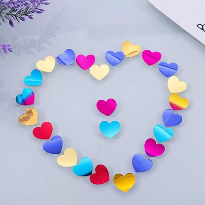 Rainbow Heart Metallic Foil Confetti 8000 Pcs Shiny Heart Table Confetti for Fill Balloon Wedding Graduation Party Decorations,60g of Pack