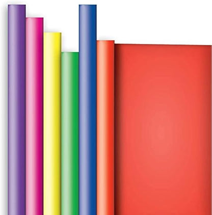 Jillson Roberts 6 Roll-Count All-Occasion Solid Color Gift Wrap Available in 10 Different Assortments, Crayon Box