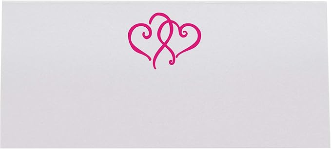 Linked Hearts Printable Place Cards, Fuschia (Choose Color), Set of 150 (25 Sheets), Laser & Inkjet Printers - Wedding, Party, Dinner, and Special Events - Made in the USA