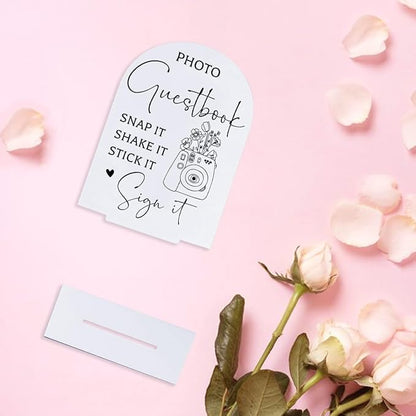 Guest Book Wedding Reception, Wedding Signs White Acrylic Table Sign for Marriage Parties Anniversaries Reception Cafe Hotel Party Bar Business Event