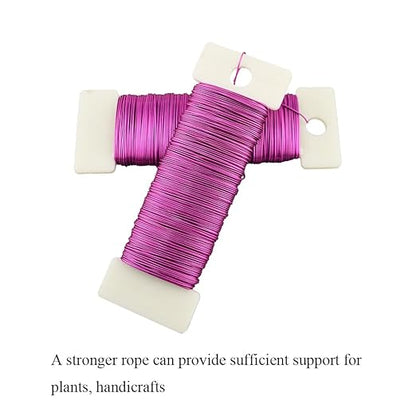 HAHIYO 26Gauge Pink Metal Floral Wire - 1 Roll, 38 Yards (115 Feet) - Flexible Paddle Wire for Craft, Christmas Wreath, Flower Arrangement, Bouquet Wrapping, Wedding, DIY