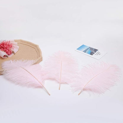 Ballinger Light Pink Ostrich Feathers - 24Pcs 8-10inch Feathers for Crafts,Party Centerpieces,Wedding and Home Decor