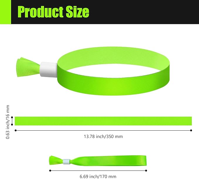 100 Pcs Cloth Event Wristbands, Event Wristbands, Colored Wrist Bands for Events, for Lightweight Concert Wrist Strap for Activities, Party Bracelets for Events (Color : Green2)