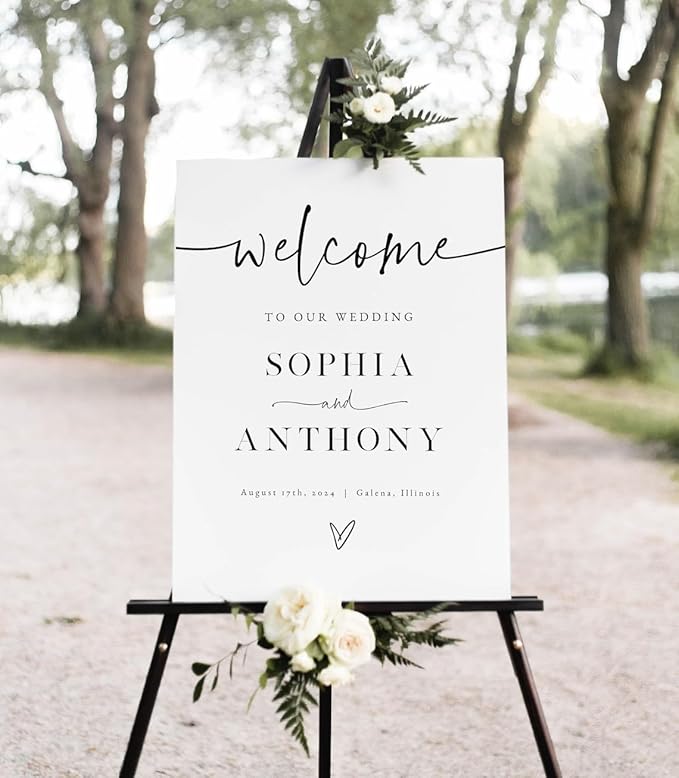Welcome To Our Wedding Sign, Welcome To Our Wedding Sign With Stand, Wedding Welcome Sign, Wedding Welcome Poster, Printable Wedding Welcome, Minimalist Welcome Sign