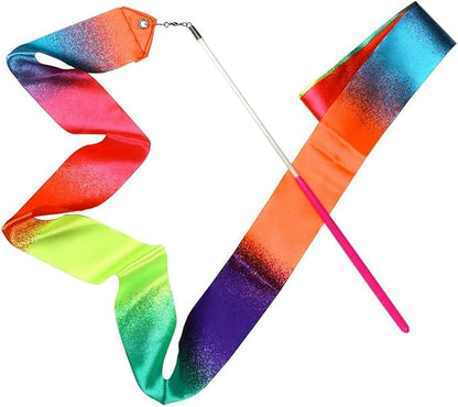 20 Pieces Ribbon Wands for Kids, 2 Meter Ribbon Dancer Wand, Dance Ribbons for Girls Party Favors, Rainbow Dancing Ribbon Decorations, Birthday Party Supplies, Gymnastics Wedding Dance Streamers