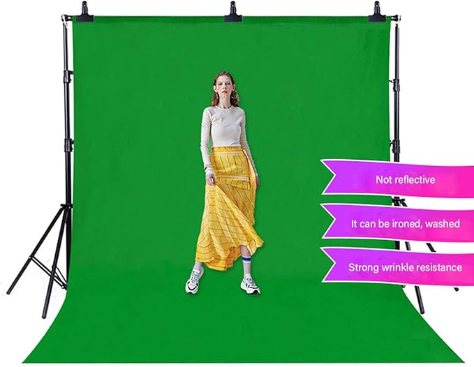 Green Screen Backdrop 6x9ft Photo Backdrop Chromakey Muslin Portrait Green Backdrop for PS Keying/Video Creation/Studio Portrait Shoots
