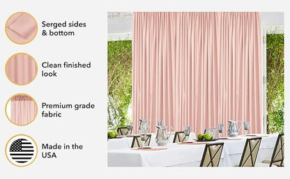 AK TRADING CO. 10 feet x 10 feet Sage IFR Polyester Backdrop Drapes Curtains Panels with Rod Pockets - Wedding Ceremony Party Home Window Decorations