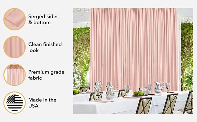 AK TRADING CO. 10 feet x 10 feet Tiffany IFR Polyester Backdrop Drapes Curtains Panels with Rod Pockets - Wedding Ceremony Party Home Window Decorations