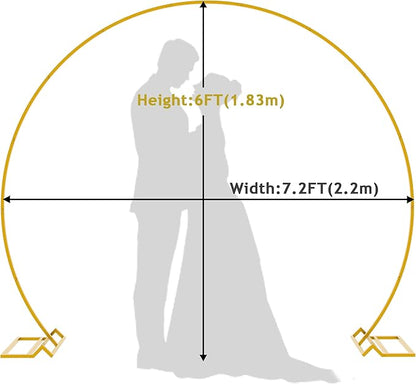 Wokceer Wedding Arch 7.2FT Round Backdrop Stand Gold Metal Circle Backdrop Stand Circle Balloon Arch Stand Frame for Birthday Party Bridal Shower Anniversary Ceremony Candy Tables Celebration