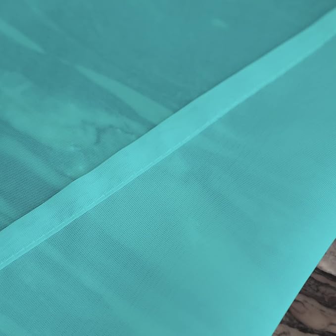 Window Lake Blue Sheer Curtains 72 Inches Long 2 Panels Sheer Curtain Basic Rod Pocket Panel for Bedroom Children Living Room Yard Kitchen (Lake Blue, 52" W x 72" L | 2 pcs)