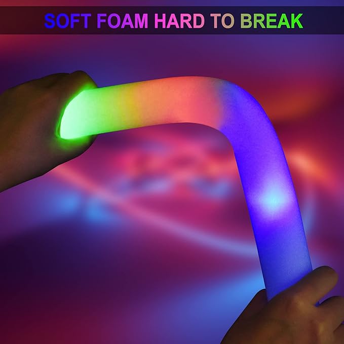 LifBetter Glow Sticks Bulk - 20Pcs LED Foam Sticks Glow Batons with Three Modes Party Flashing Light DJ Wands,for Festivals,Parties, Raves,Concert,Halloween
