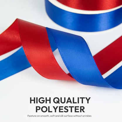 KMER LIFE 1 inch Wide x 50 Yards Navy Blue Single Faced Polyester Satin Ribbon, Navy Blue Satin Ribbon Perfect for Wedding Decor, Wreath, Crafts, Gift Wrapping & Other Projects (Navy Blue)