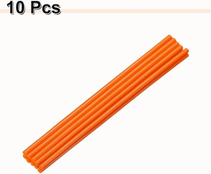 HARFINGTON 10pcs Hot Glue Sticks 0.28" Dia x 11.81" Long EVA Mini Hot Melt Adhesive Glue Stick for Hot Melt Gun Wood Plastic Glass Flowers Fabrics Foam, Orange
