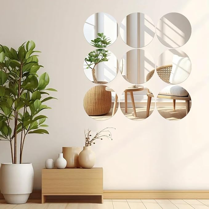 Small 6" Round Mirrors for Centerpieces, 12pcs Circle Mirror Centerpieces for Tables, Mirror Tiles for Wall Table Wedding Centerpieces Mirror Plates for Candle Decorations DIY Craft