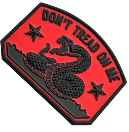 1x Gadsden Flag Rattlesnake Car Emblem 3D Decal Sticker with Don't Tread ON ME Slogan Fit for Car Truck Motorcycle Window Door and Flat Surface (Black Red)