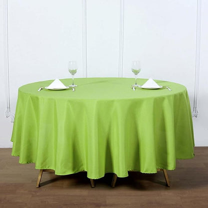 Efavormart Round Tablecloth, 90 Inch Stain & Wrinkle Resistant Washable Table Cloth, Decorative Polyester Fabric Table Cover for Banquet, Wedding, Dining- Green