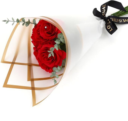 NESCCI 20 Sheet Flower Wrapping Paper - Waterproof Floral Bouquet Wrapping Paper, Florist Supplies Packaging Paper for Wedding Birthday Gift DIY (Fog color)