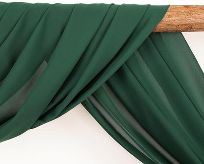 Wedding Arch Draping Fabric 1 Panel 30'' x 18FT Emerald Green Sheer Chiffon Arch Drapery for Photo Booth Bridal Shower Baby Shower Church Decor Newborn Photography Christening Outdoor Party