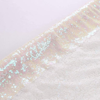 Eternal Beauty White Iridescent Sequin Backdrop, 5x7 Ft Glitter Background Curtains for Shimmer Photography Party Wedding Birthday Back Drop Decor