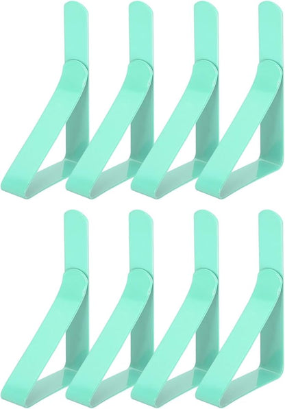 uxcell 8 Pack Tablecloth Clips, Stainless Steel Table Cloth Cover Clamps, 2.95" x 1.77" Windproof Holder Clips for Home Party Picnic Wedding Camping Dining Tables, Green